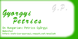gyorgyi petrics business card