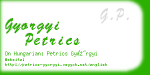 gyorgyi petrics business card